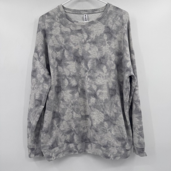 Athleta Sweatshirt Women Medium Gray Studio To Street Tie Dye Relaxed Stretch - Picture 1 of 12